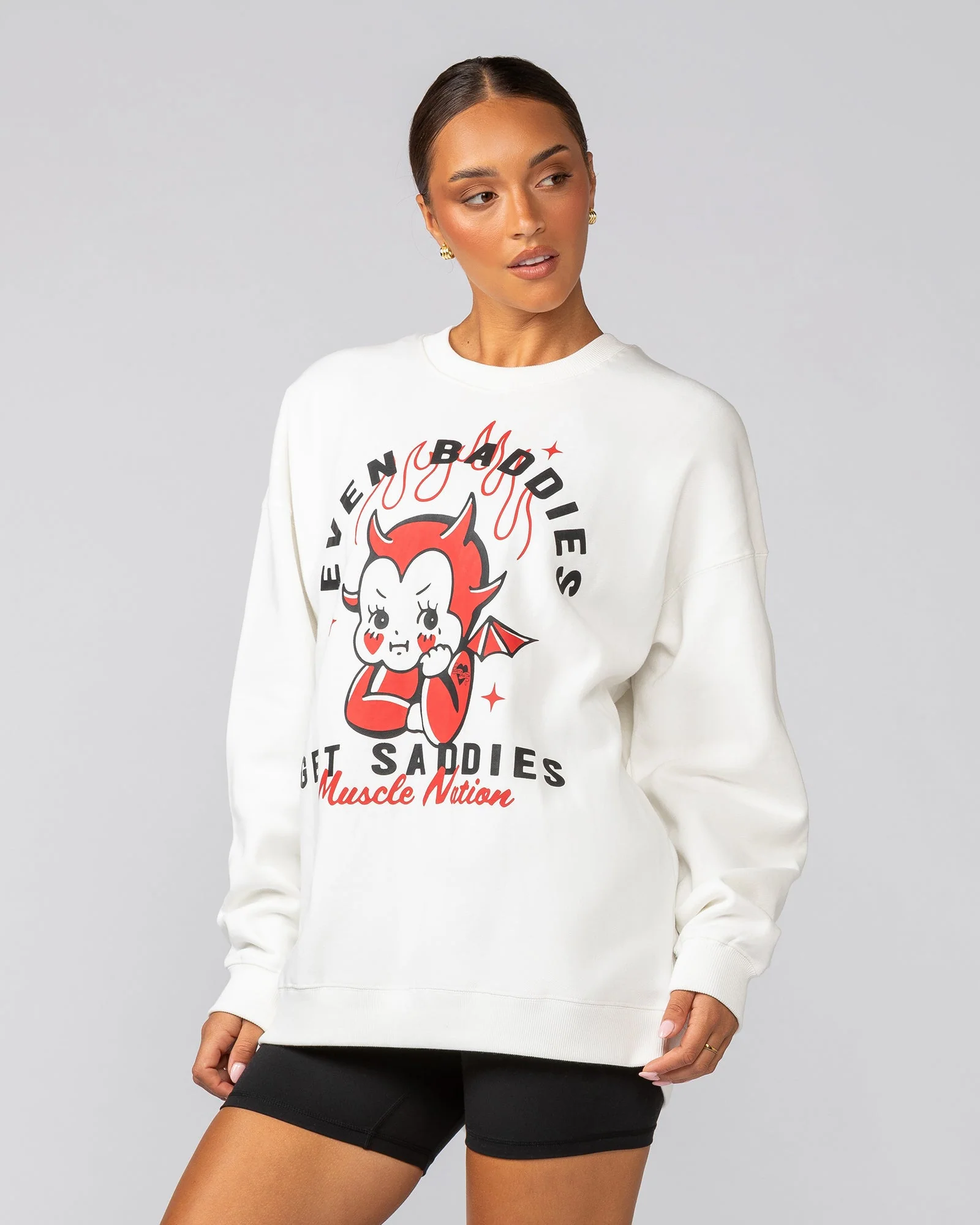 Baddies Oversized Pullover - Vanilla - Image 2