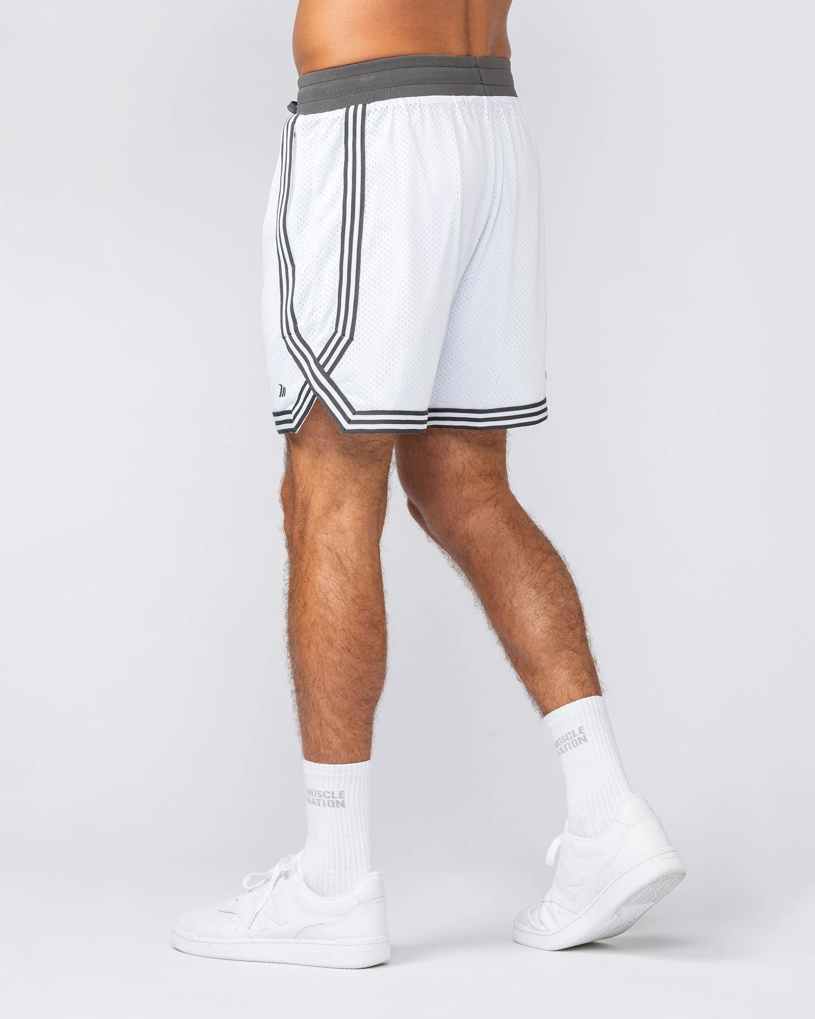 Courtside Basketball 5" Shorts - White - Image 4
