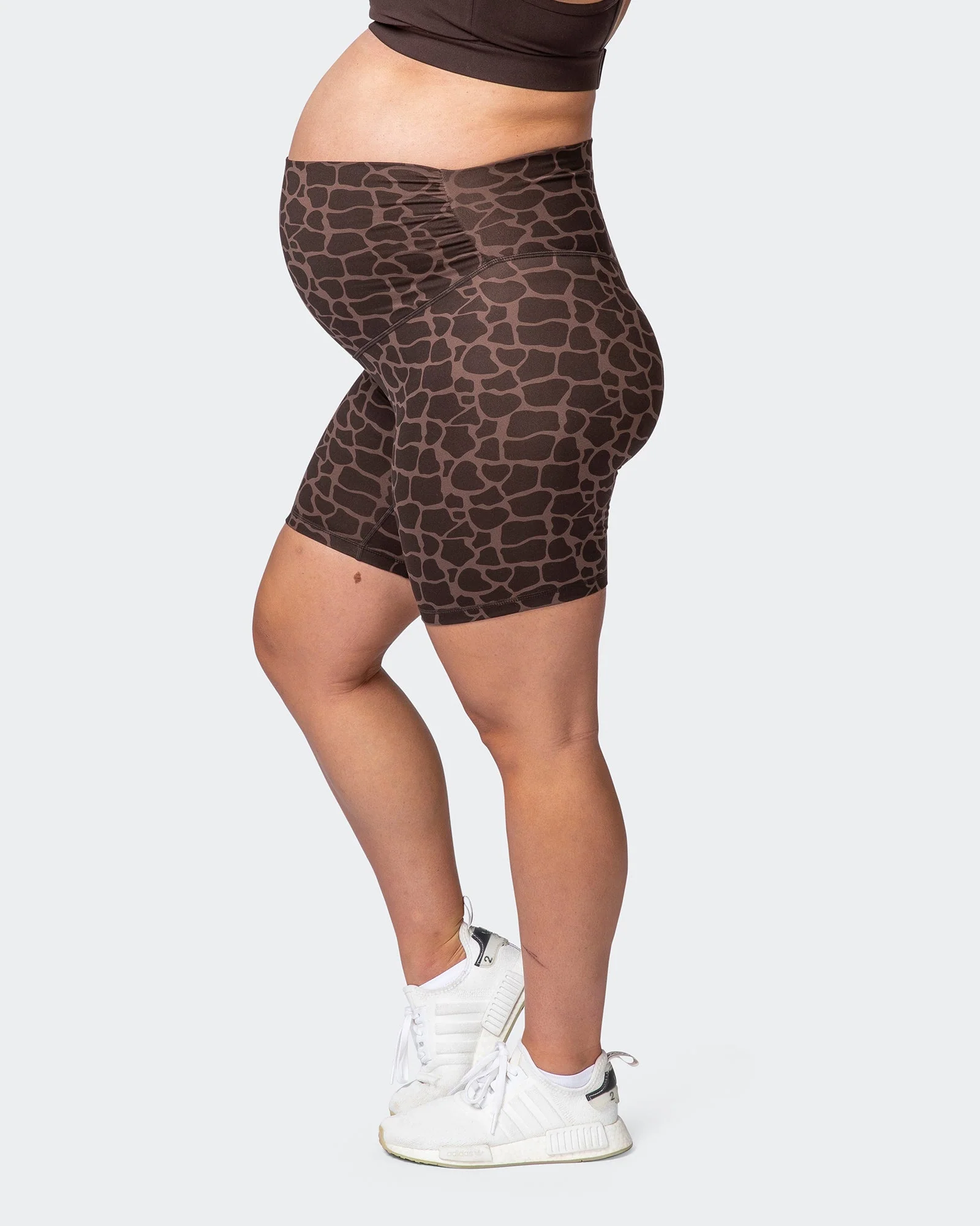 Maternity Everyday Bike Short - Tonal Giraffe Print - Image 5