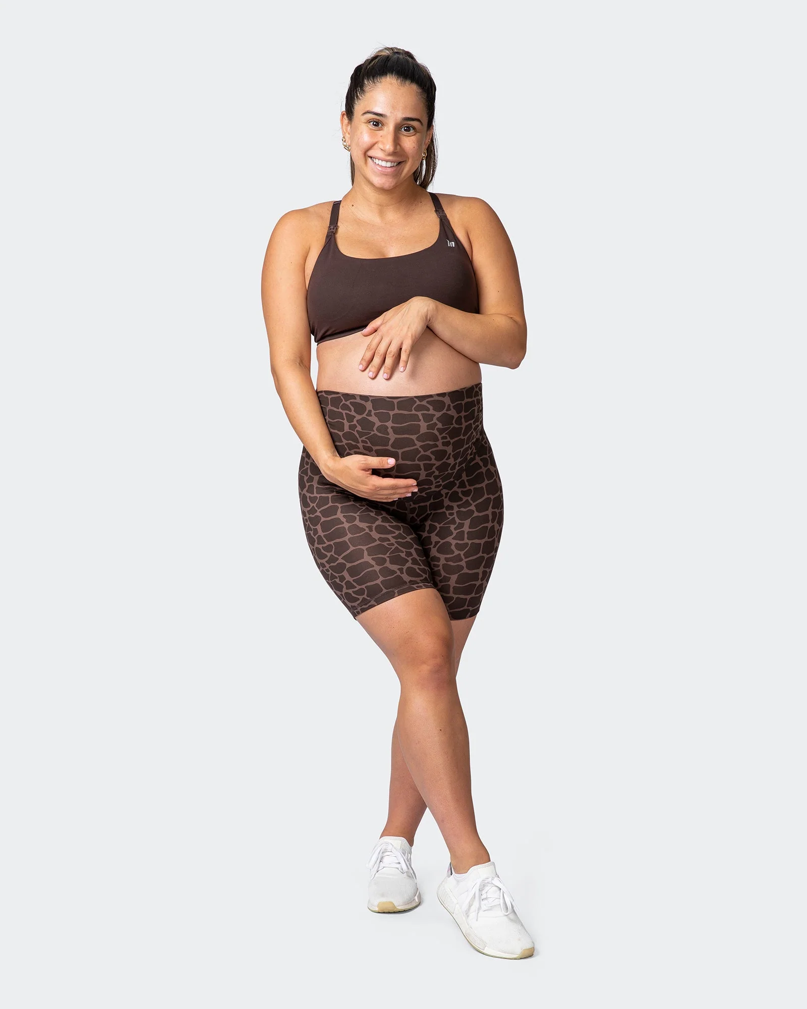 Maternity Everyday Bike Short - Tonal Giraffe Print - Image 8