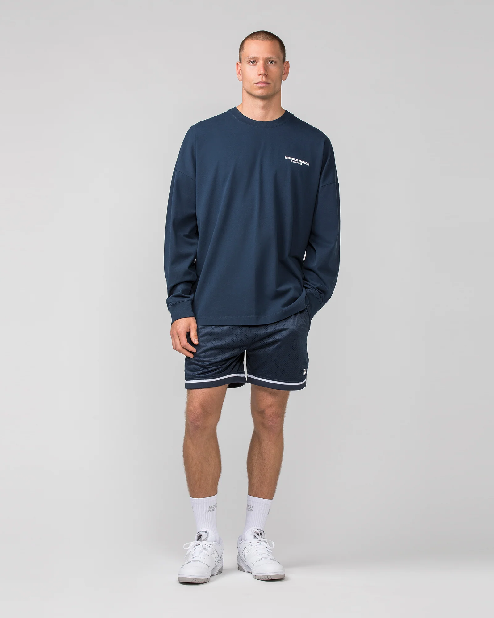 Mens 5" Basketball Shorts - Navy - Image 6
