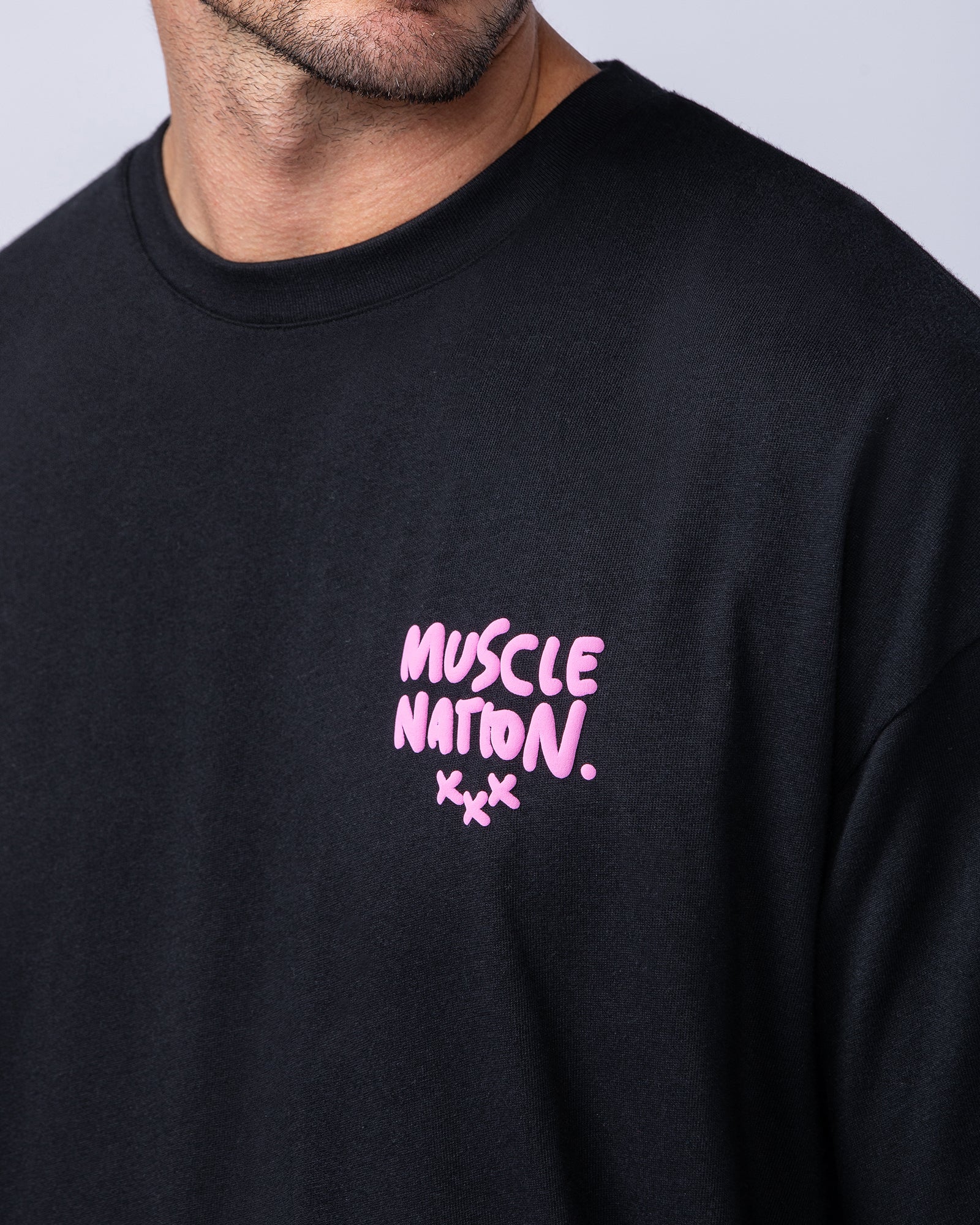 Mens Biggest Fan Oversized Tee - Black - Image 3