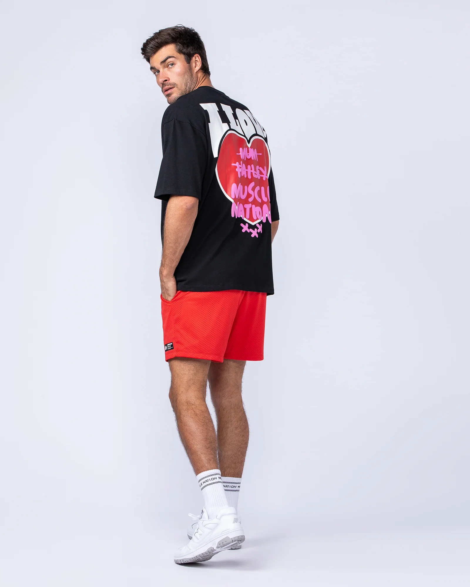 Mens Biggest Fan Oversized Tee - Black - Image 6