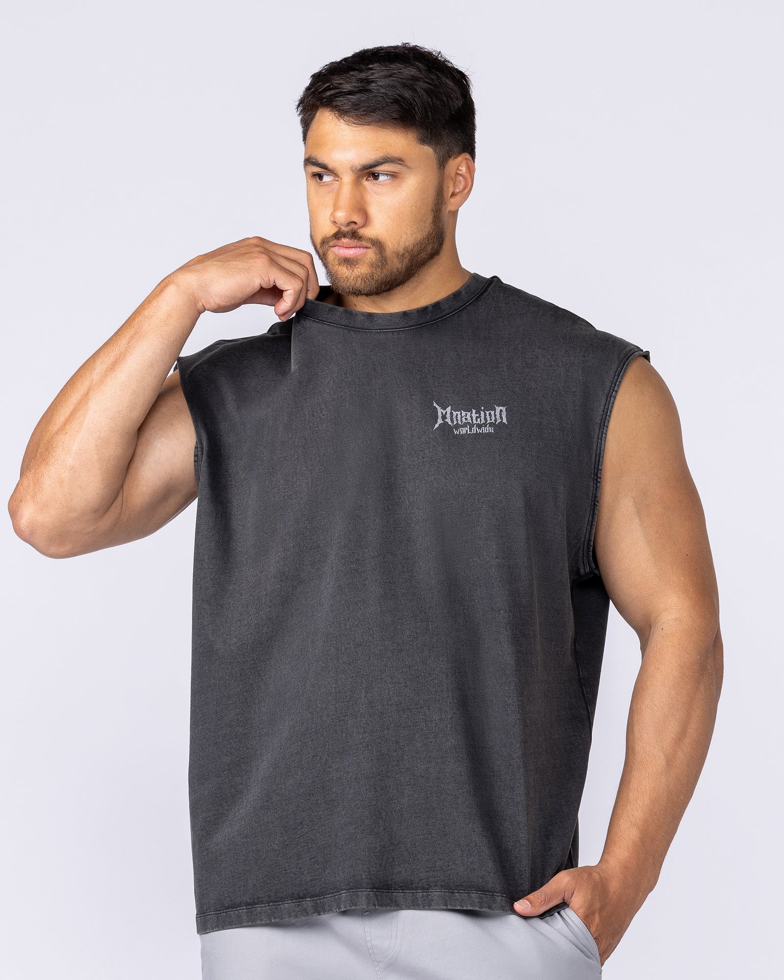 Metal Vintage Boxy Muscle Tank - Washed Black - Image 2