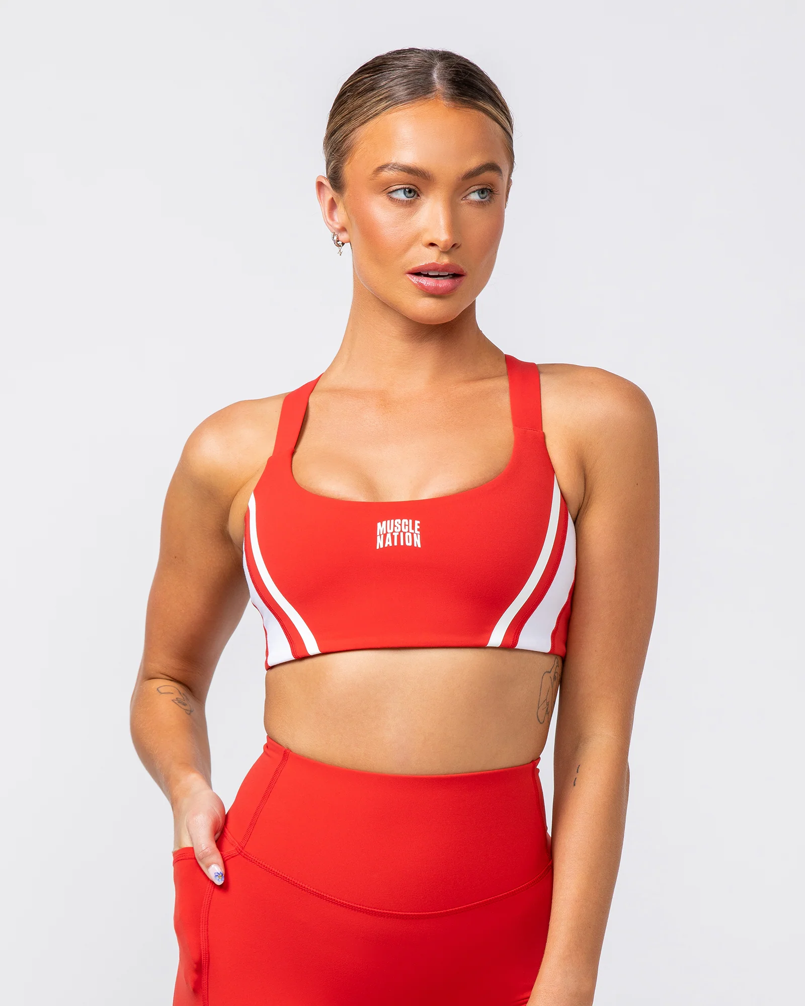 Precision Bra - Crimson / White - Image 3