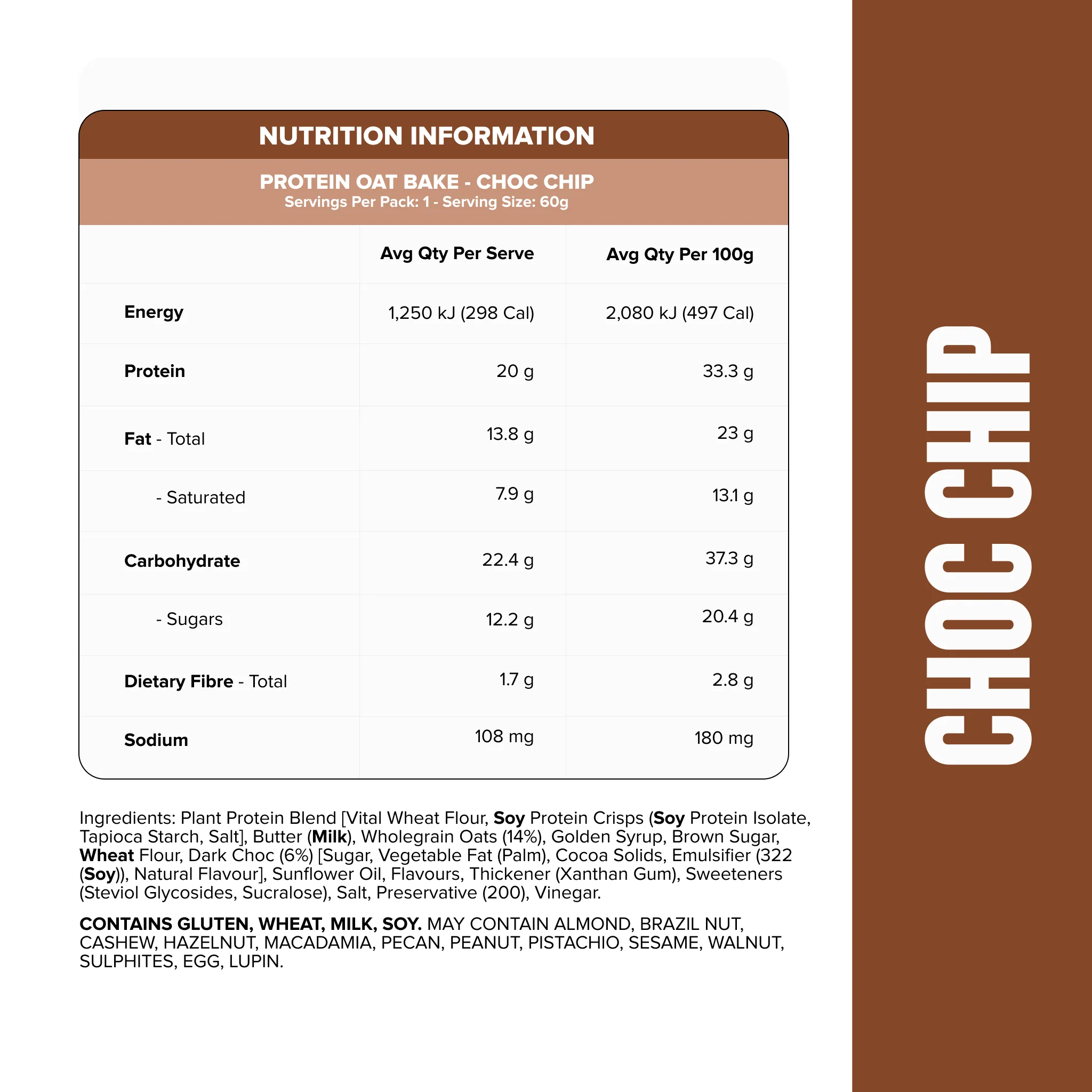 PROTEIN Oat Bake - Choc Chip - Box of 12 - Image 2