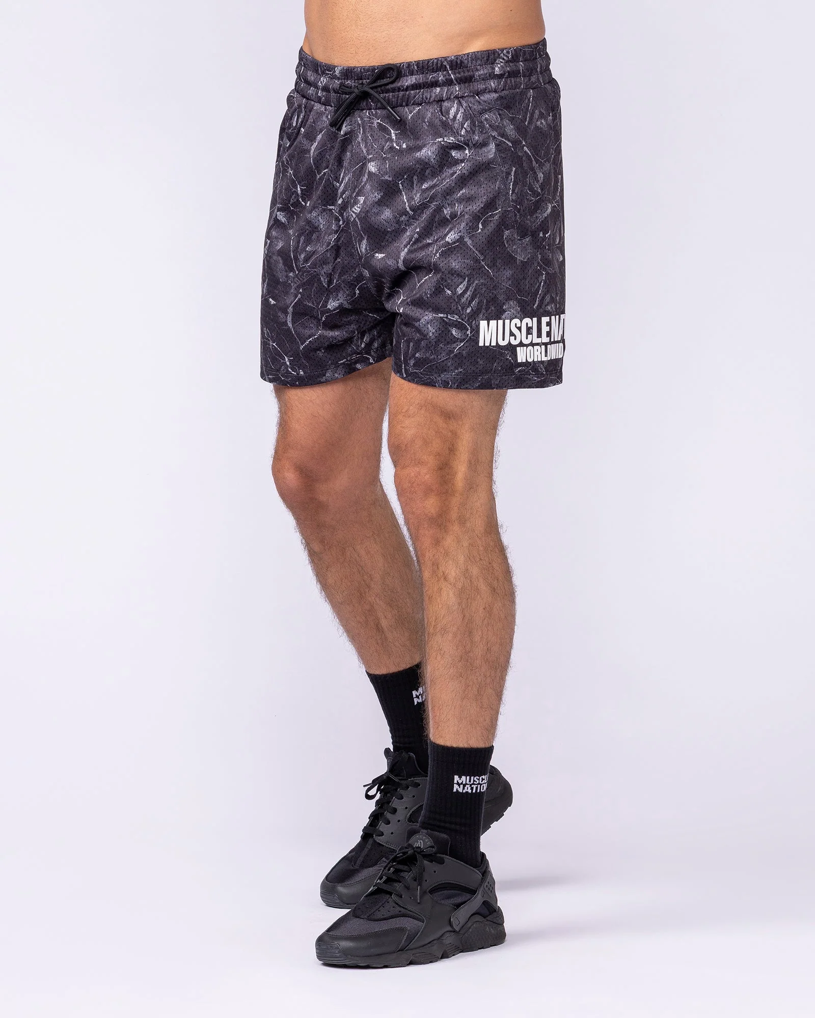 Worldwide Lay Up 3.5” Shorts - Tree Camo Monochrome - Image 2