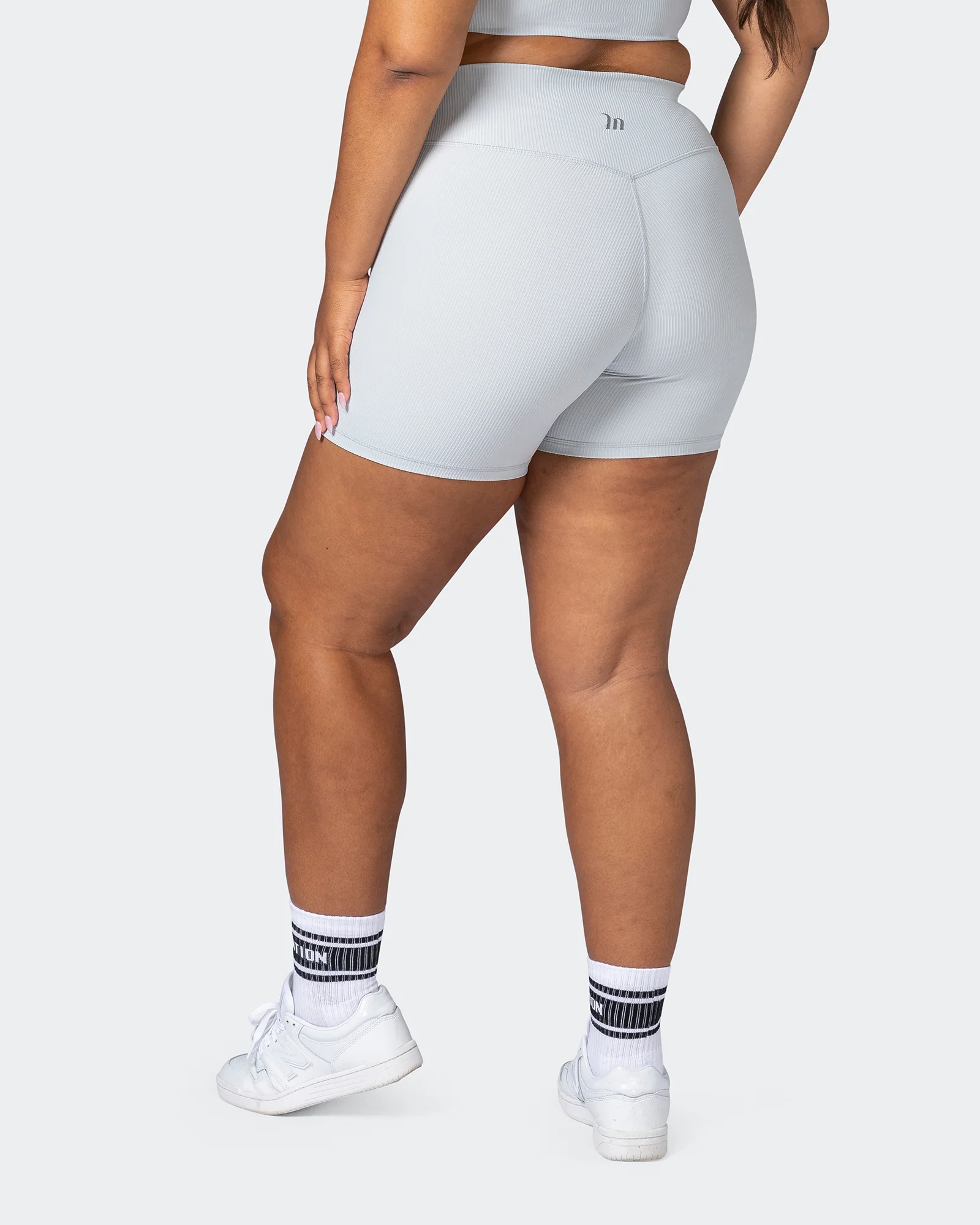 Zero Rise Rib Midway Shorts - Quiet Grey - Image 5