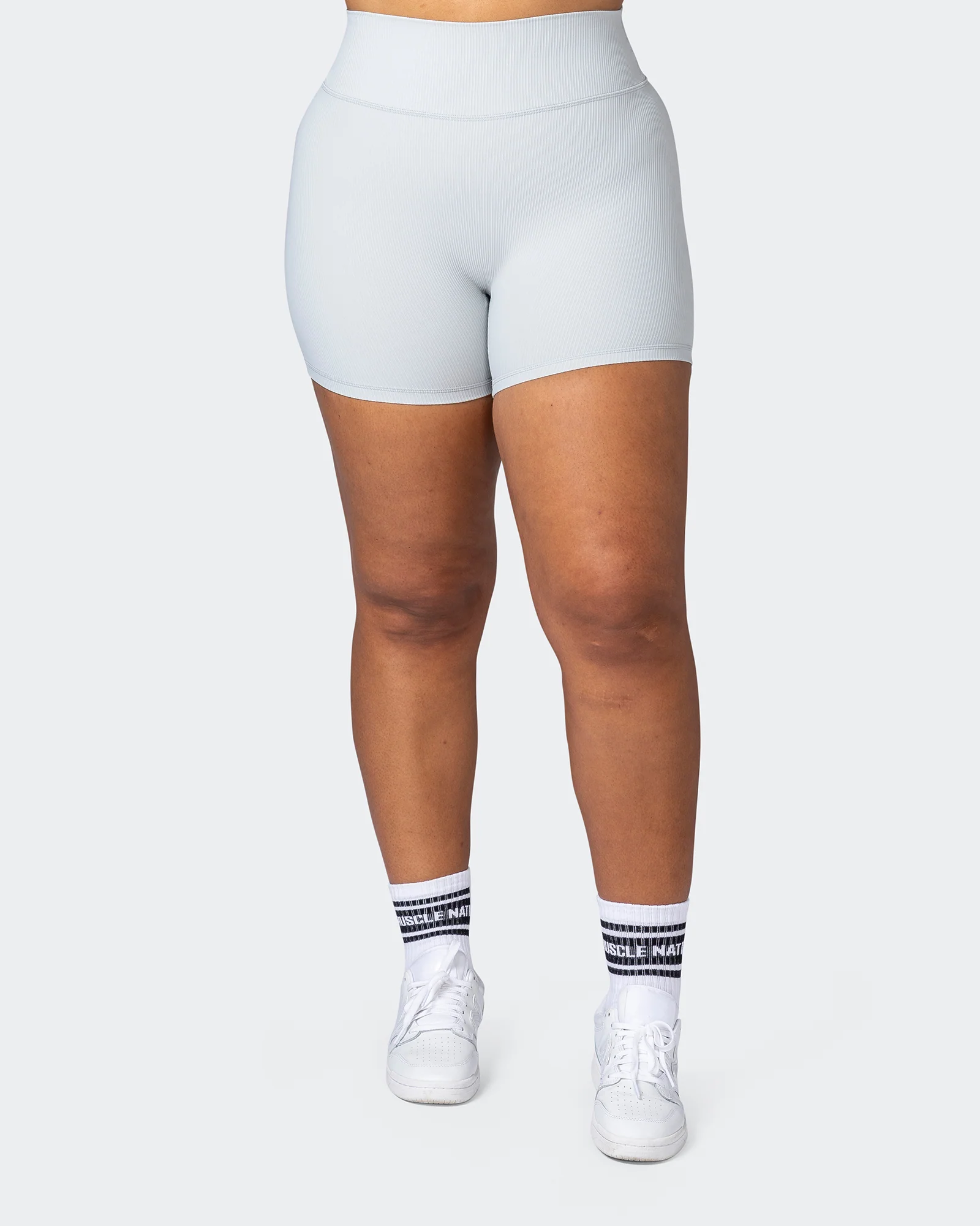 Zero Rise Rib Midway Shorts - Quiet Grey - Image 6